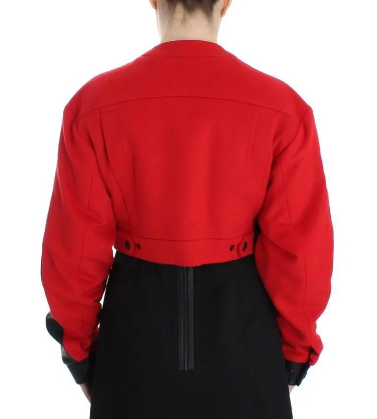 Black Short Croped Coat Bomber Jacket