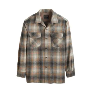 Board Shirt Grey Mix/Tan Mix Plaid Regular or Tall