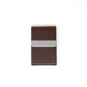 Brown Leather Vertical Card Holder Wallet