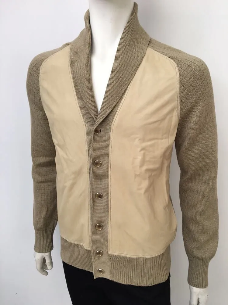 Calfskin & Cotton Cardigan