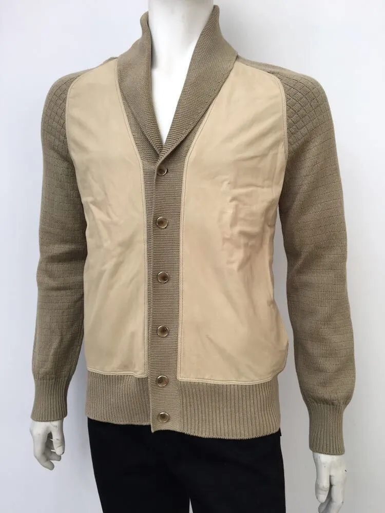 Calfskin & Cotton Cardigan