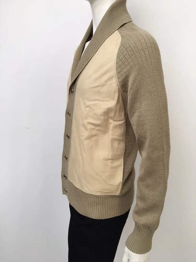 Calfskin & Cotton Cardigan
