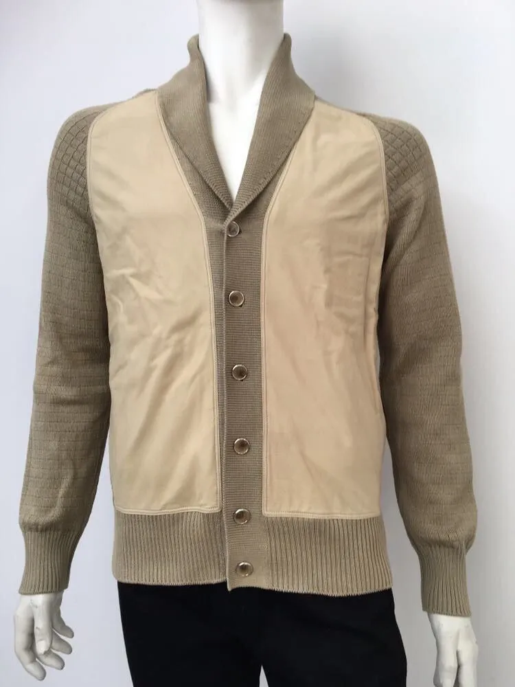 Calfskin & Cotton Cardigan