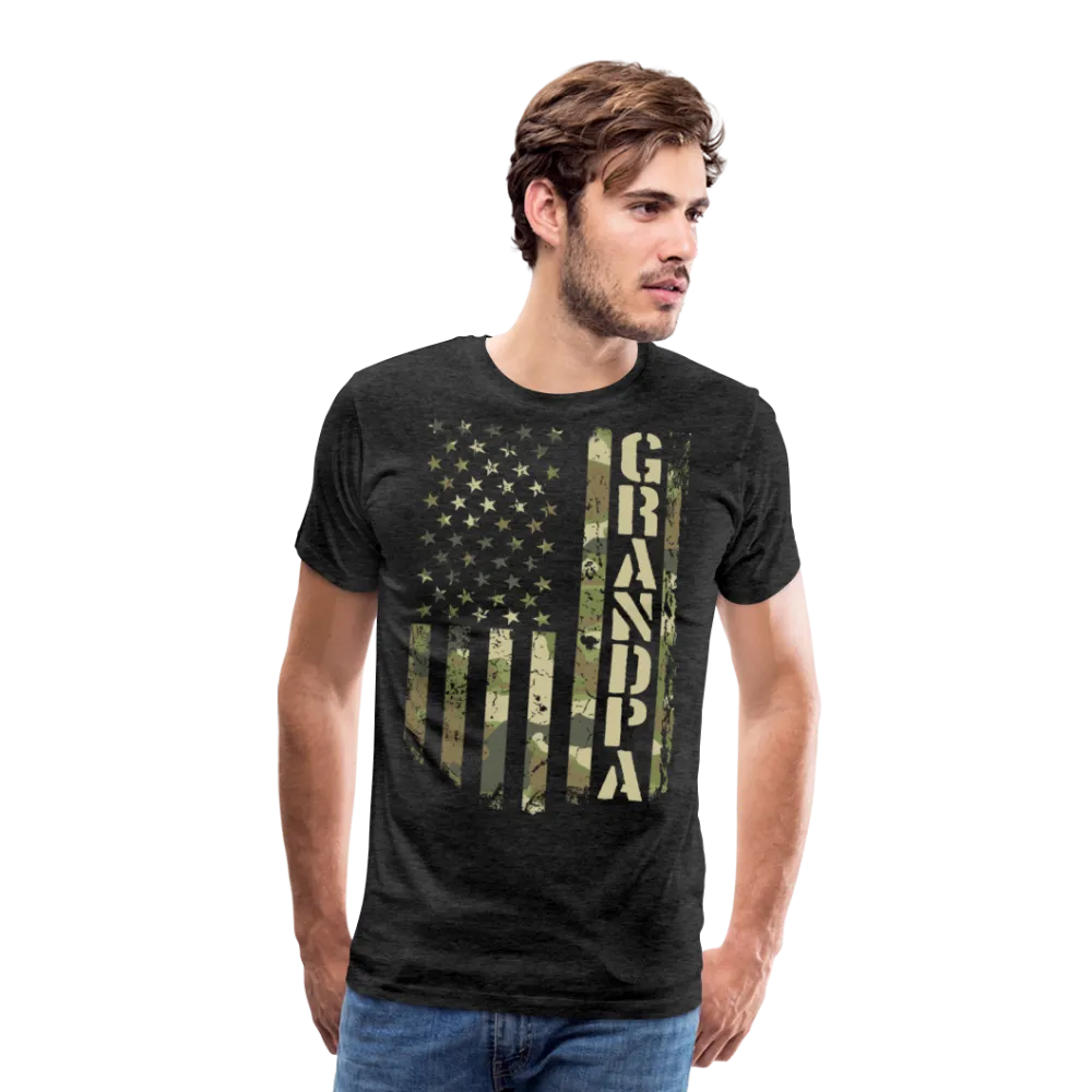 Camo American Flag Grandpa Men's Premium T-Shirt