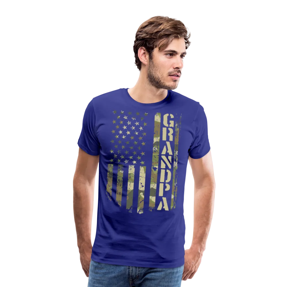Camo American Flag Grandpa Men's Premium T-Shirt