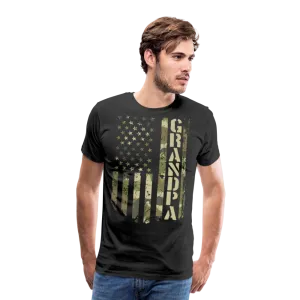 Camo American Flag Grandpa Men's Premium T-Shirt