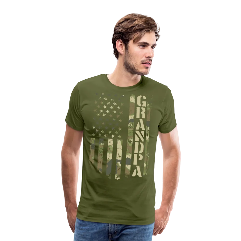 Camo American Flag Grandpa Men's Premium T-Shirt