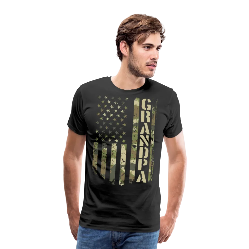 Camo American Flag Grandpa Men's Premium T-Shirt