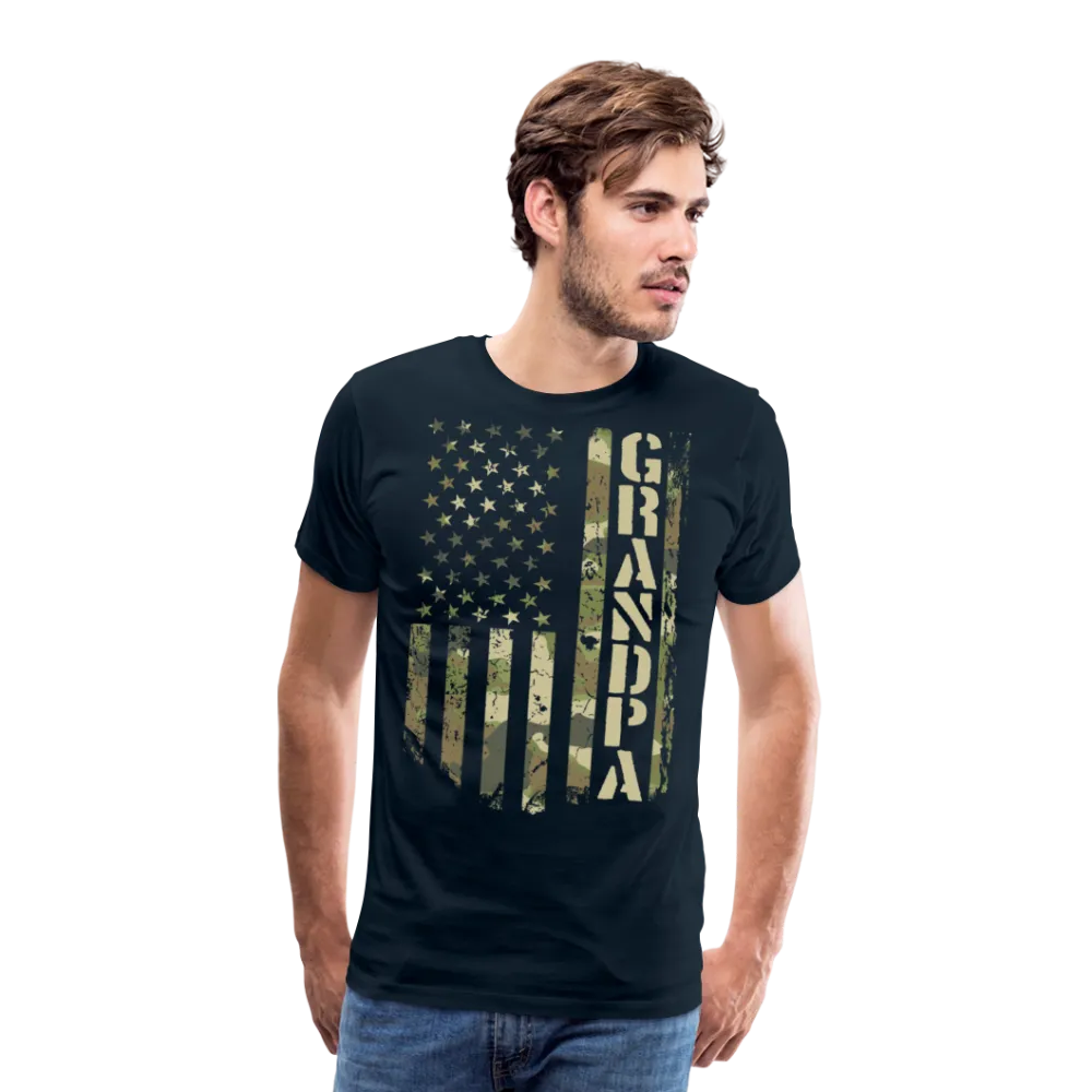 Camo American Flag Grandpa Men's Premium T-Shirt