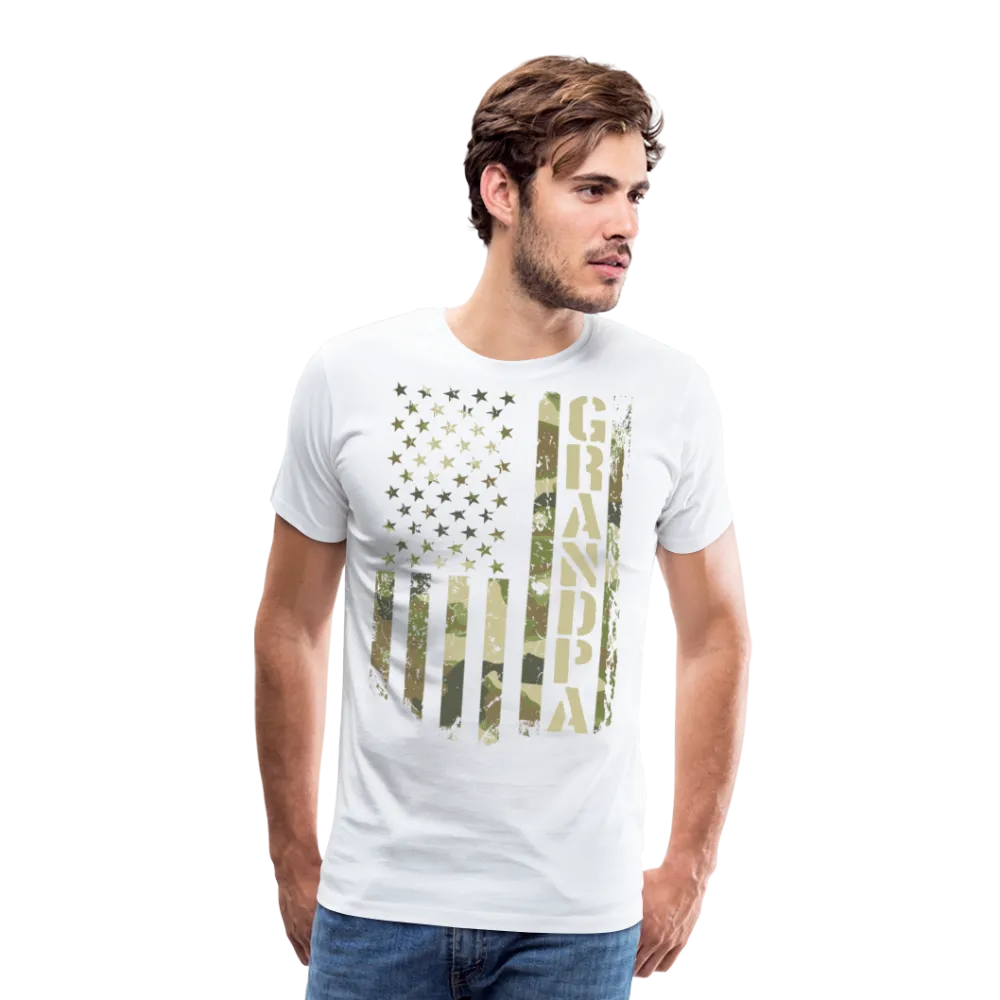 Camo American Flag Grandpa Men's Premium T-Shirt