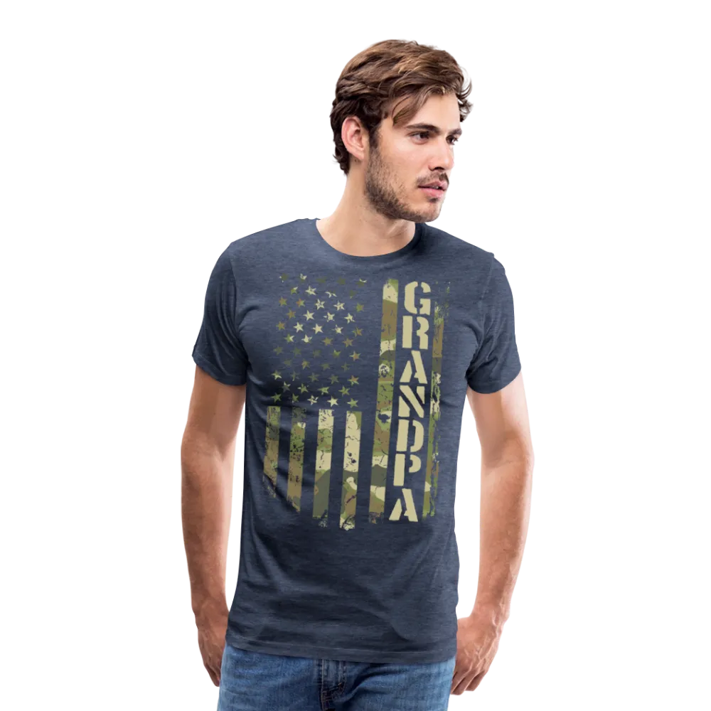 Camo American Flag Grandpa Men's Premium T-Shirt