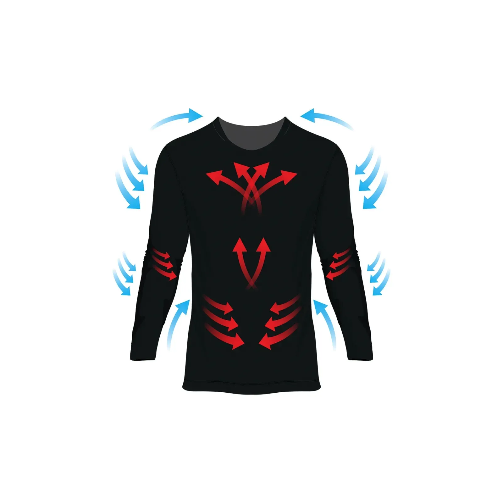 Camouflage Thermal Insulated Wool T-Shirt Black