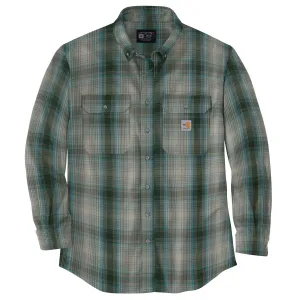 Carhartt 104507 Men's Flame Resistant Force Rugged Flex Loose Fit Midweight Twill Plaid Shirt
