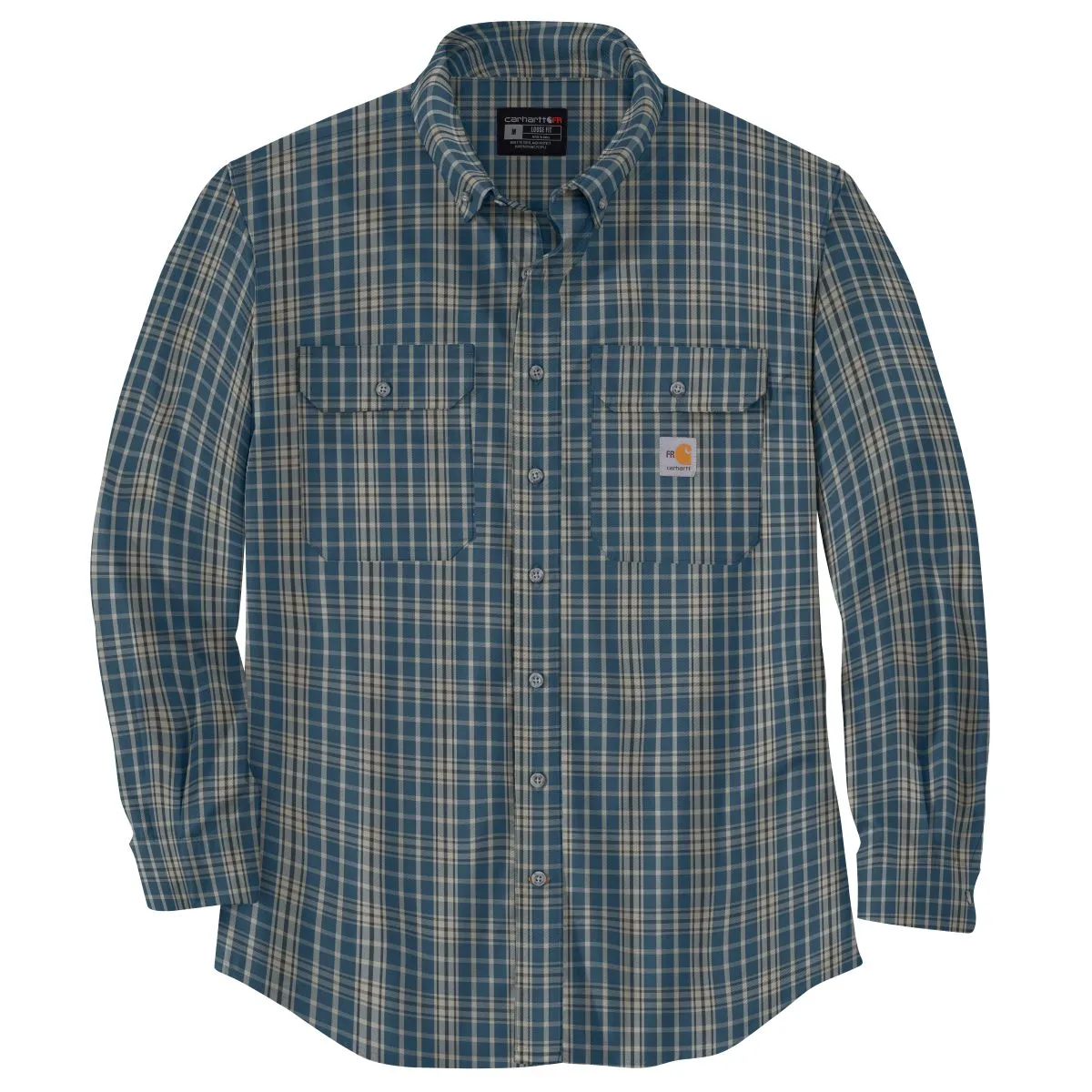 Carhartt 104507 Men's Flame Resistant Force Rugged Flex Loose Fit Midweight Twill Plaid Shirt