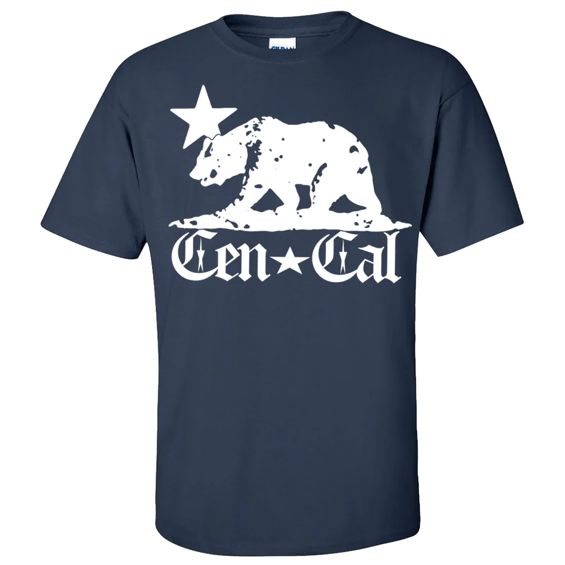 Cen Cal Bear Flag White Silhouette Asst Colors T-shirt/tee