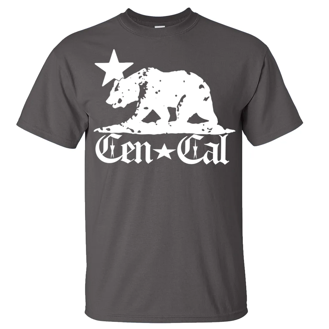 Cen Cal Bear Flag White Silhouette Asst Colors T-shirt/tee