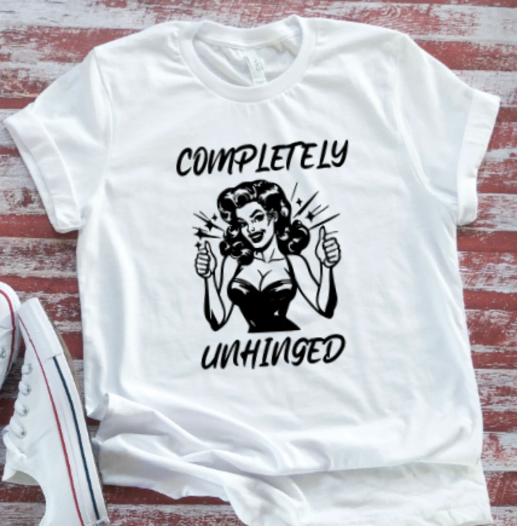 Completely Unhinged, Unisex White Short Sleeve T-shirt