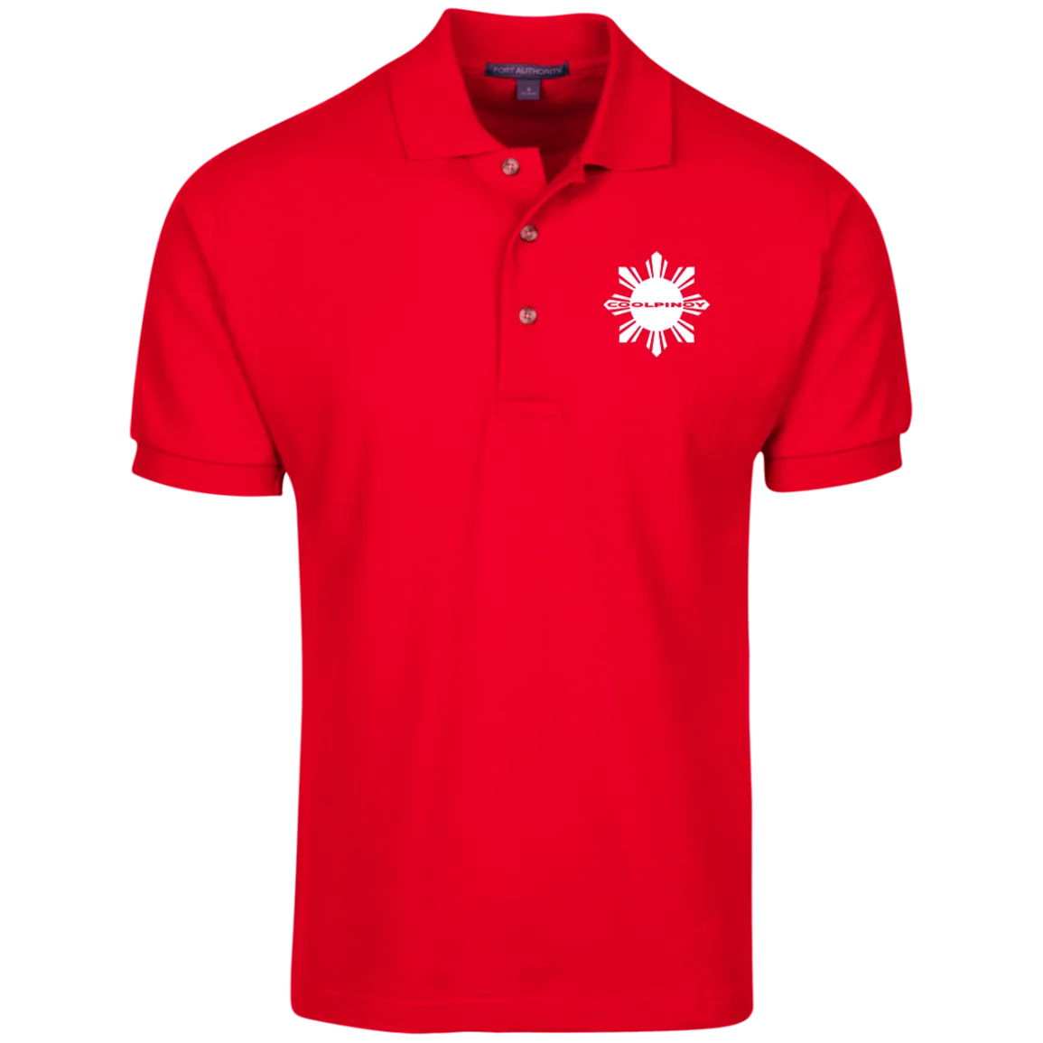 CoolPinoy Logo Mid White Cotton Knit Polo