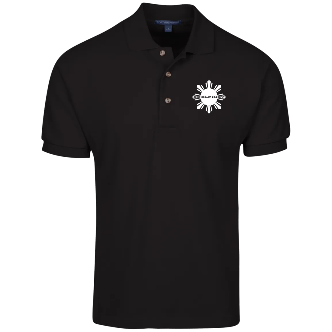 CoolPinoy Logo Mid White Cotton Knit Polo