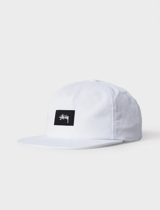 Cotton Linen Twill Strapback Hat White