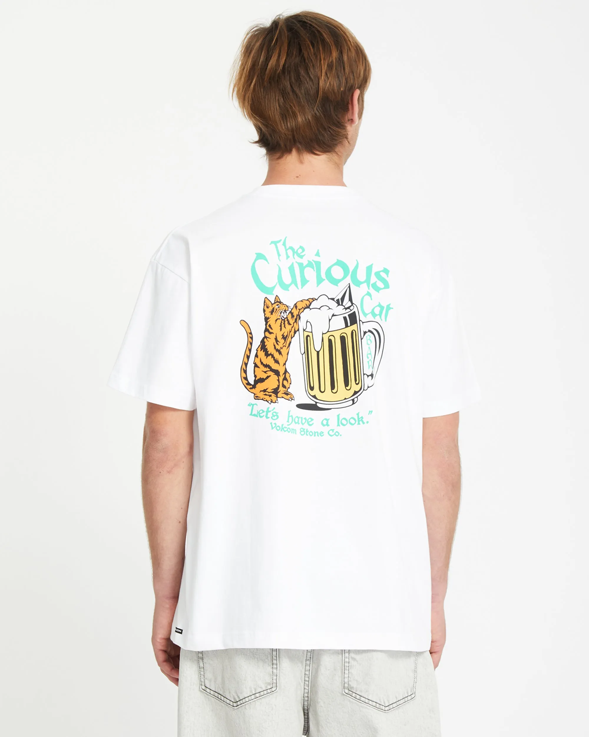 Curious Cat T-shirt - WHITE