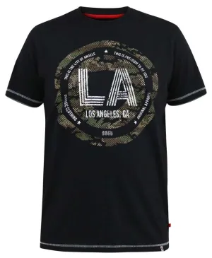 D555 BENNYLA Camo Printed Short Sleeve T-Shirt for Men's (601515) in Black, 3XL-6XL