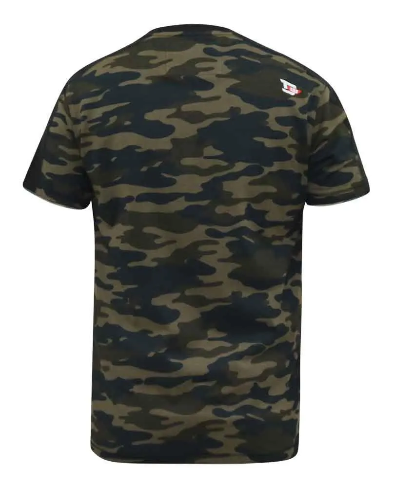 D555 Men's SULLIVAN Ao Camo T-Shirt With Chest Print in Camo 2XL to 6XL