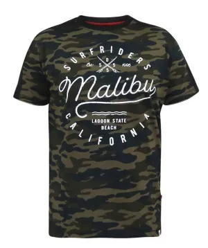D555 Men's SULLIVAN Ao Camo T-Shirt With Chest Print in Camo 2XL to 6XL