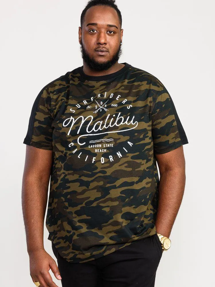 D555 Men's SULLIVAN Ao Camo T-Shirt With Chest Print in Camo 2XL to 6XL