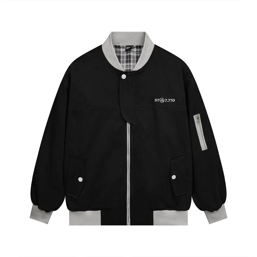 Detachable Lapel Jacket Coat Trendy Brand Men's European And American Fashionable Design Bow Pleated Loose Baseball Suit