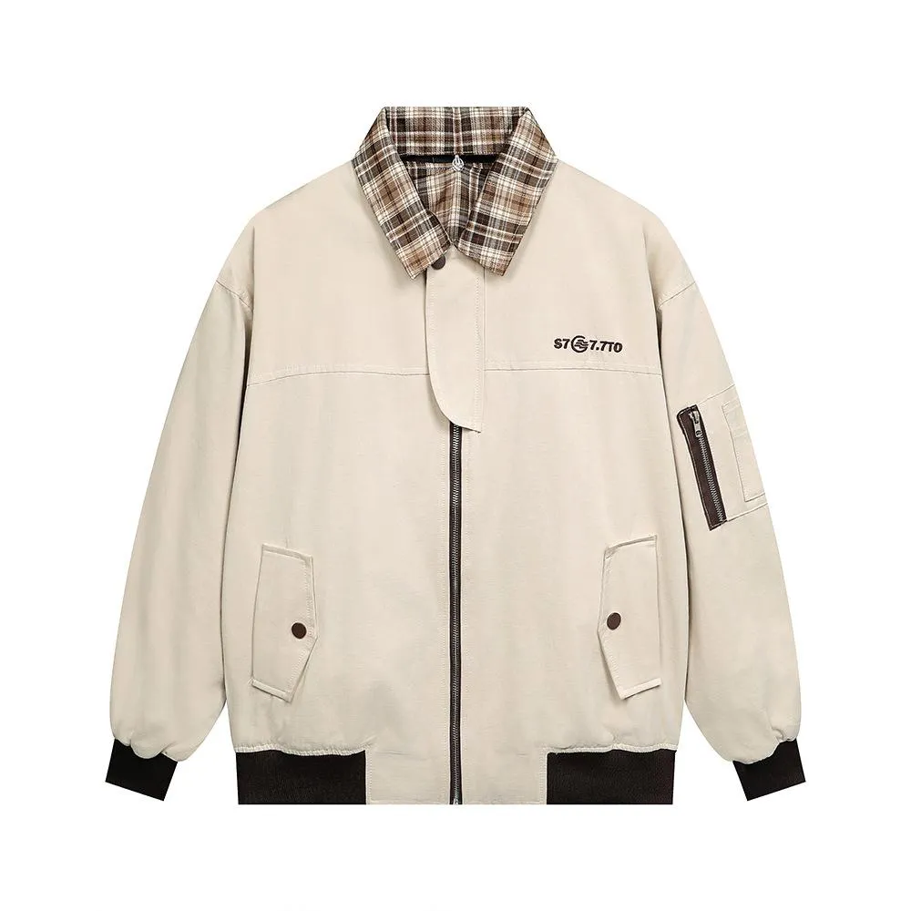 Detachable Lapel Jacket Coat Trendy Brand Men's European And American Fashionable Design Bow Pleated Loose Baseball Suit