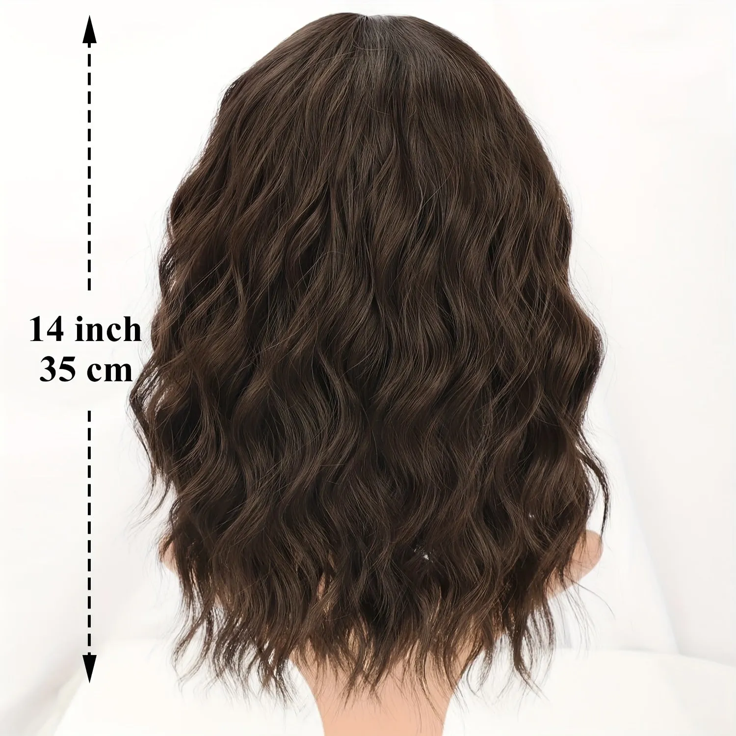 Elegant Short Bob Wig with Bangs for Women: 100% Density, Breathable, Heat-Resistant Curly Wavy Hair - Perfect for Daily and Party Use