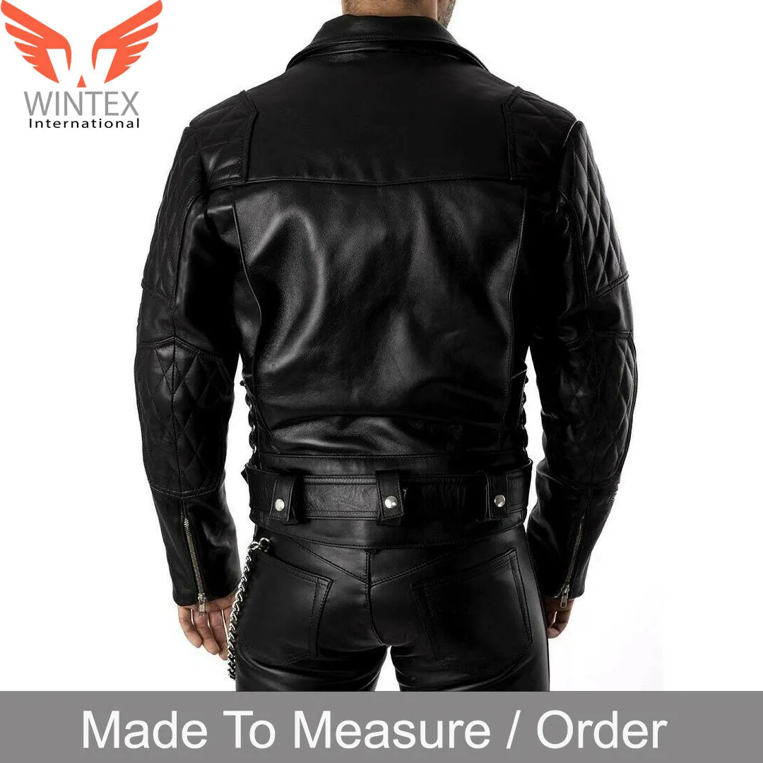 Exclusive Deal – Men’s BLUF Police Style Costume Including Leather Jacket, Pant, Shirt, Wristbands & Belt