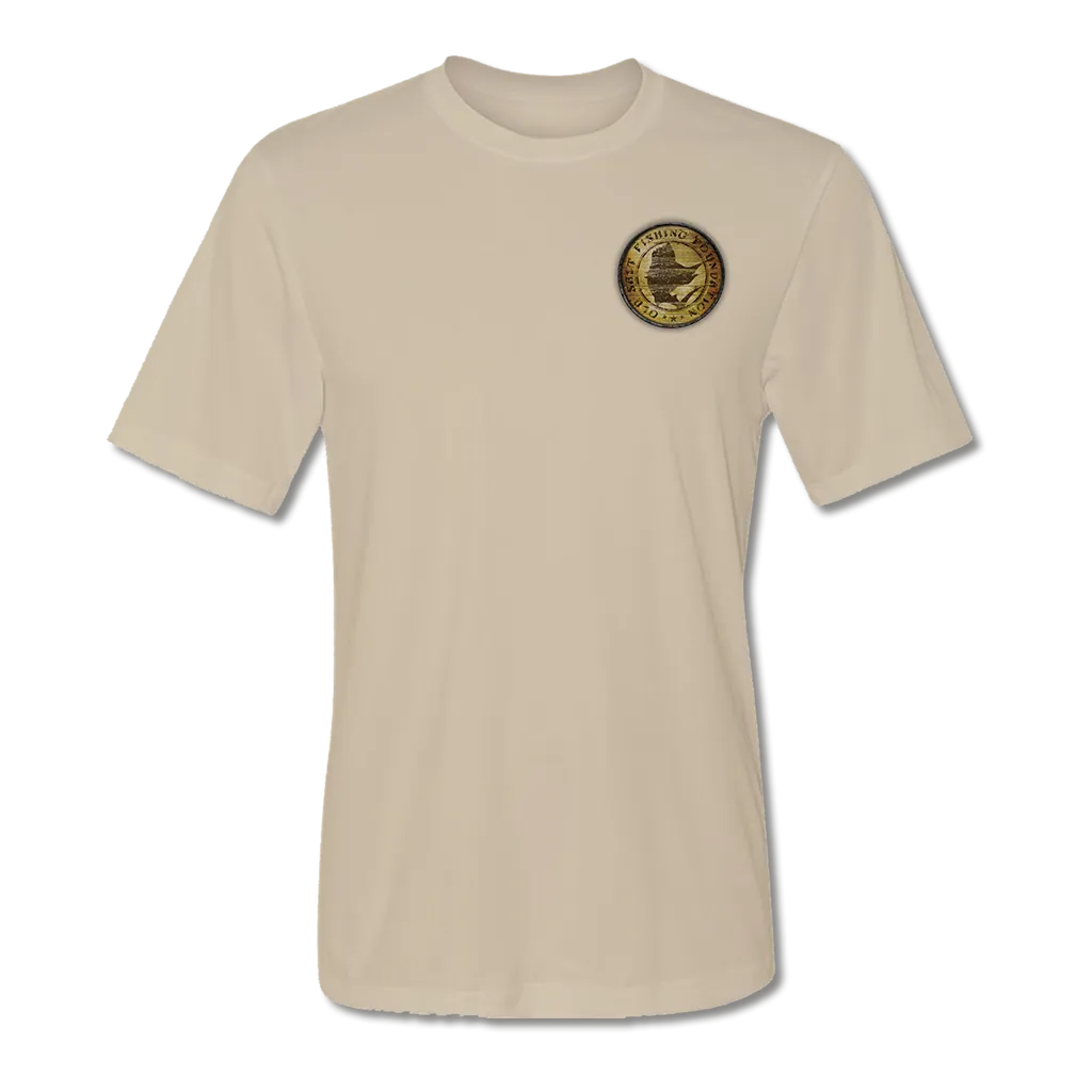 Fish Like A Pirate - Short Sleeve Performance Fishing T-Shirt (Yellow, Tan & White)