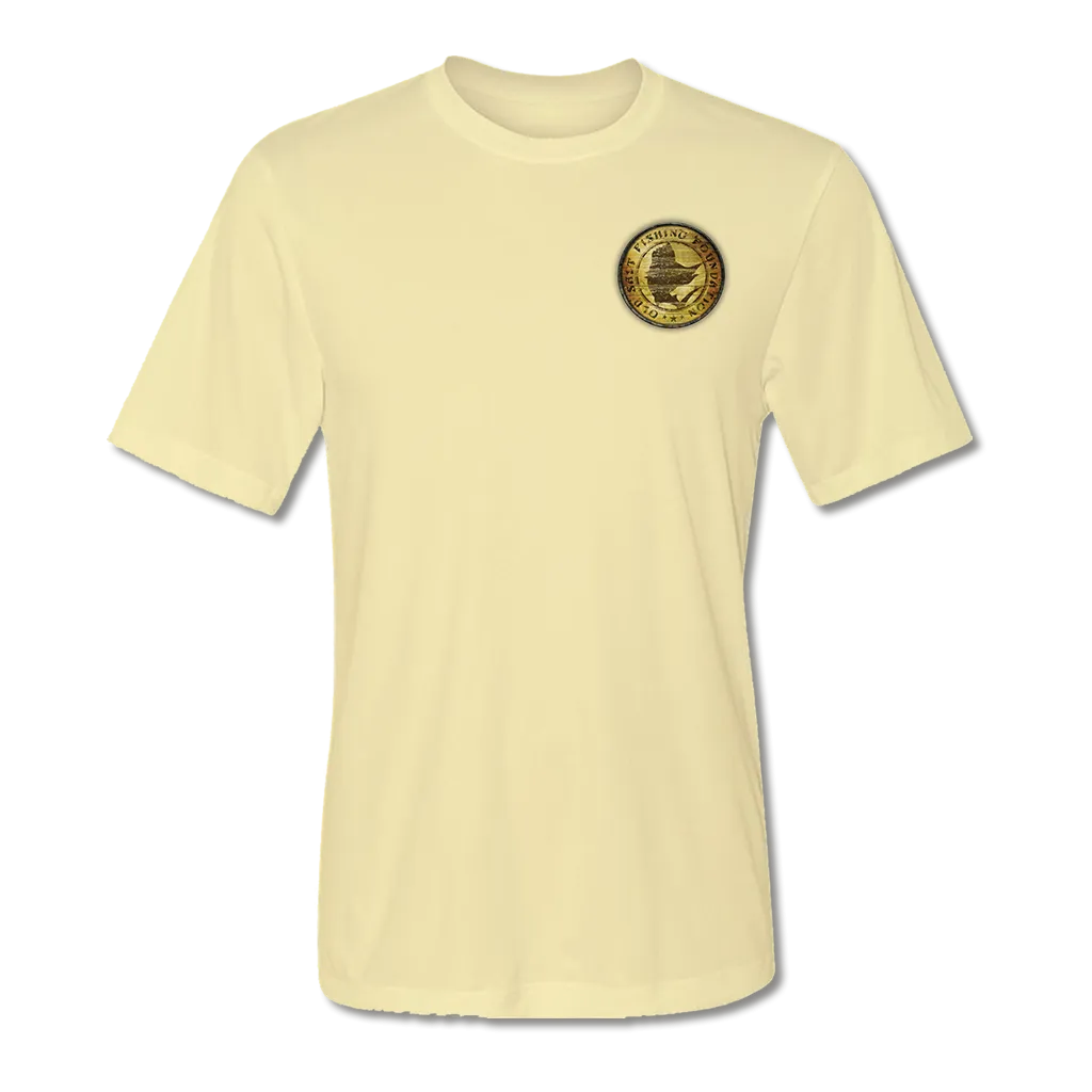 Fish Like A Pirate - Short Sleeve Performance Fishing T-Shirt (Yellow, Tan & White)