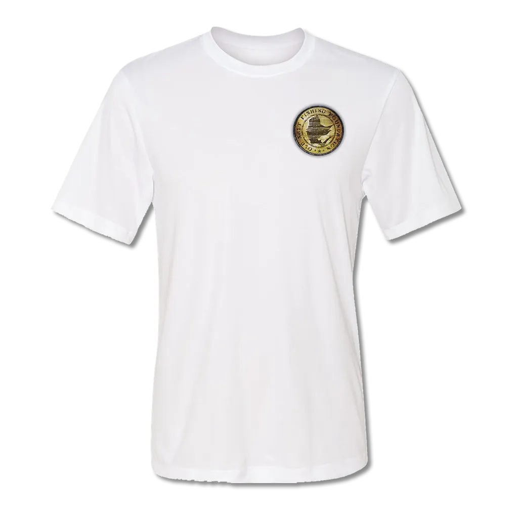 Fish Like A Pirate - Short Sleeve Performance Fishing T-Shirt (Yellow, Tan & White)