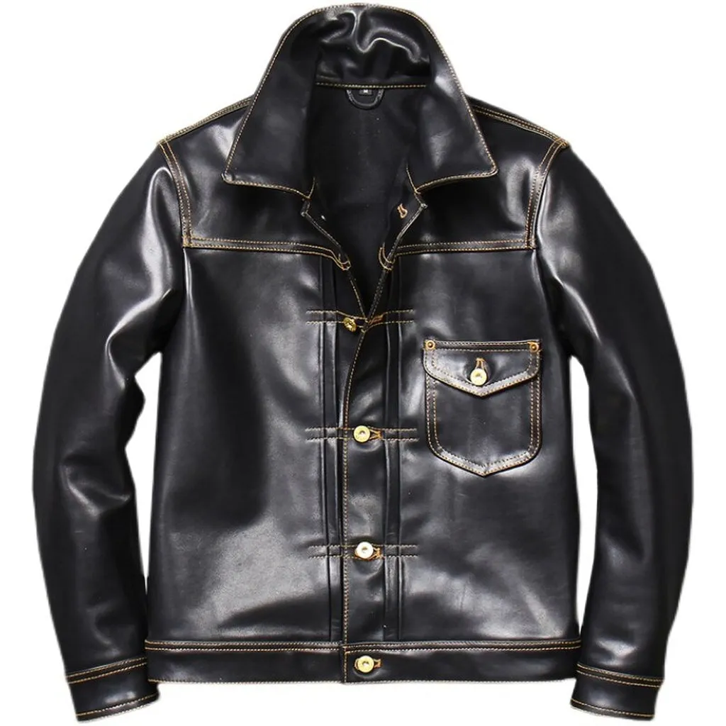 Free Shipping,Brand Mens Horsehide Coat,man Genuine Leather Jacket.506XX Style Tanned Leather Jacket,slim clothes.wholesales