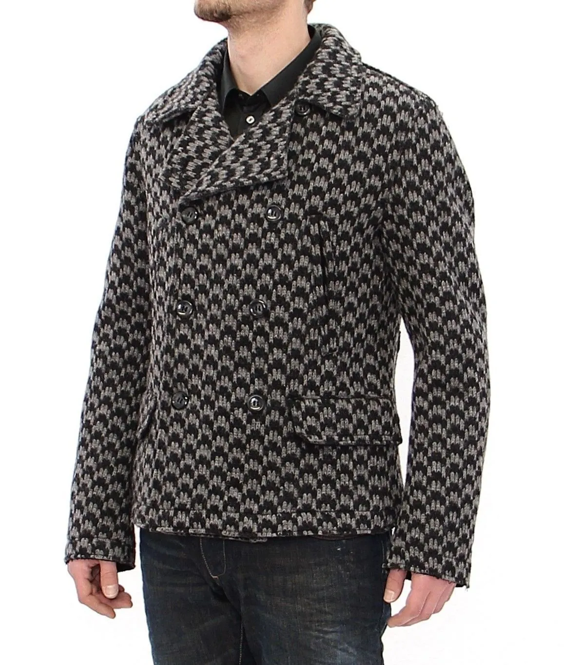 Gray Double Breasted Jacket