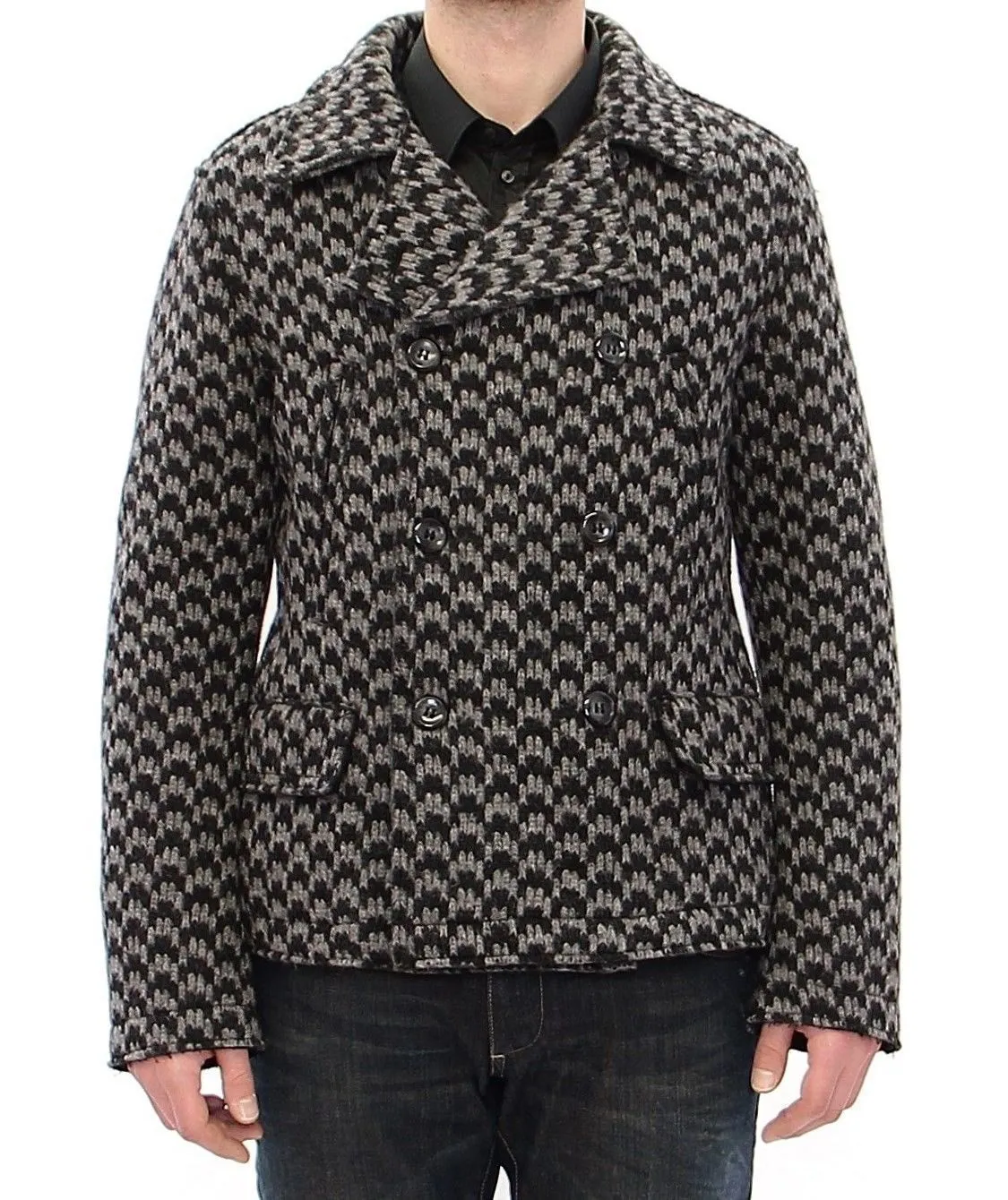 Gray Double Breasted Jacket