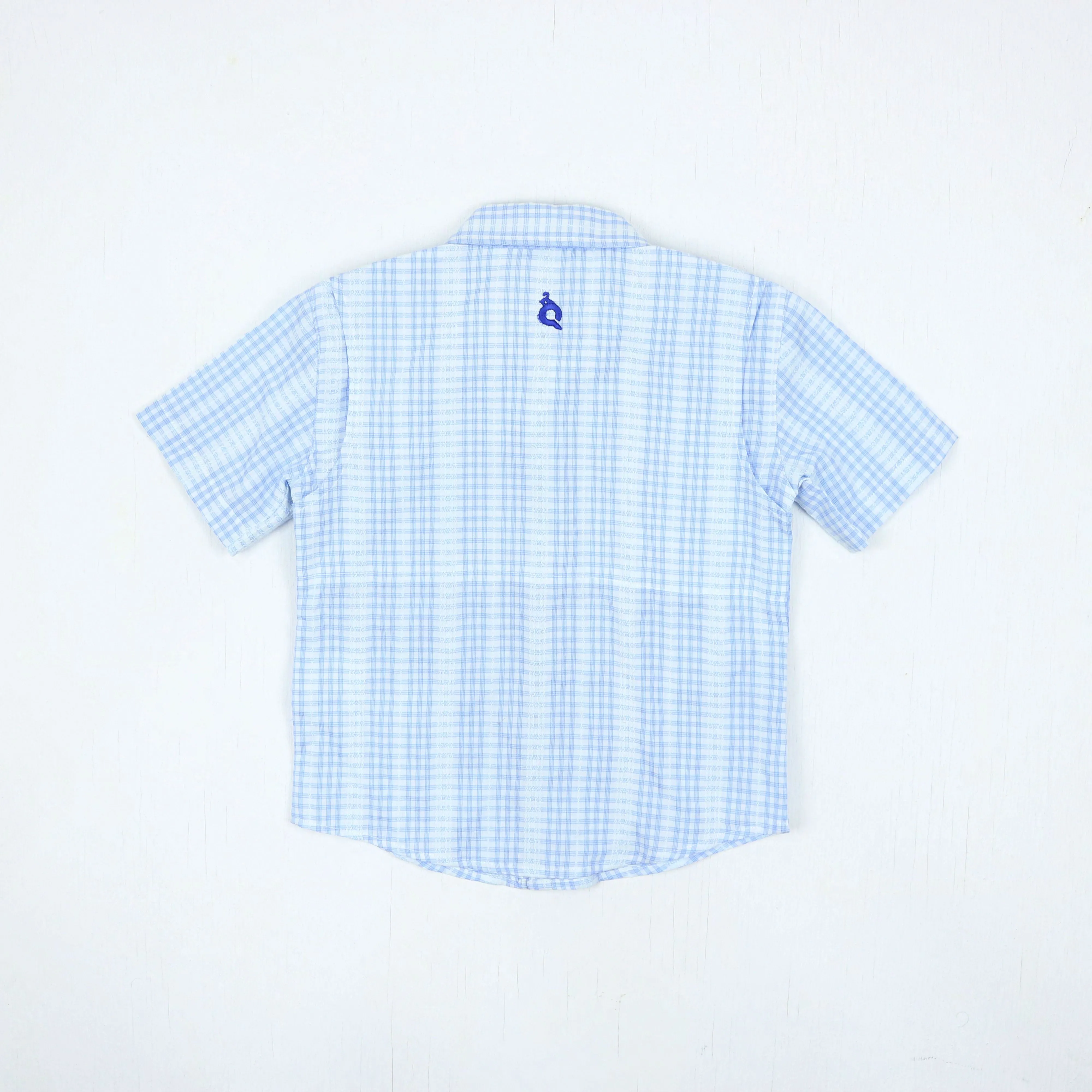 Guayabera Shirt | Blue Plaid