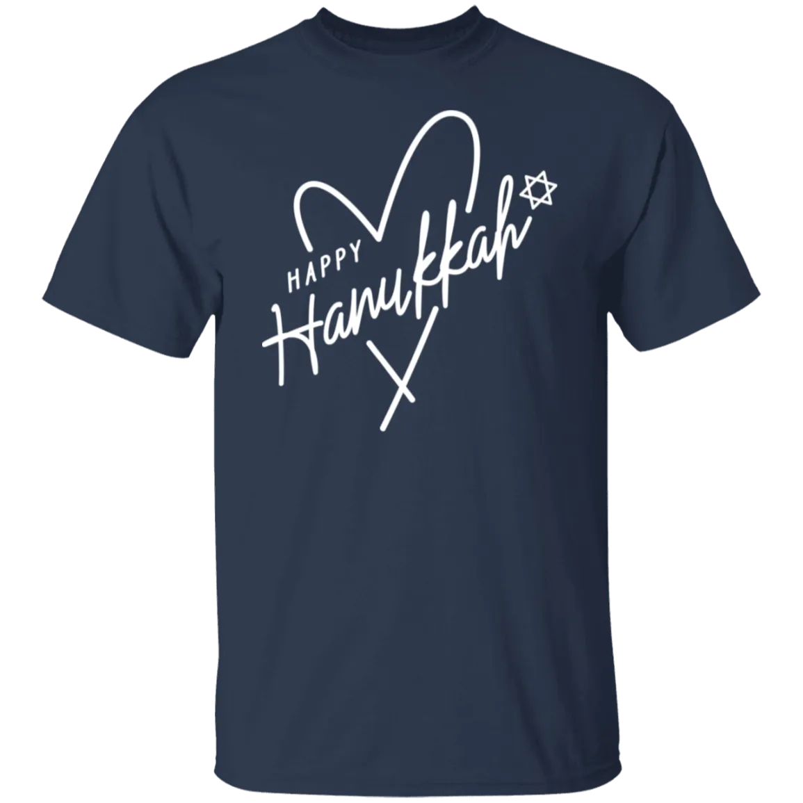 Hanukkah White Heart T-Shirt