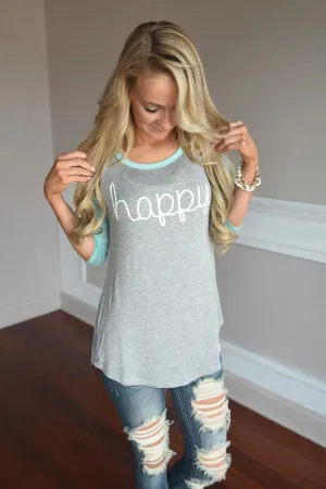 Happy Tee ~ Mint