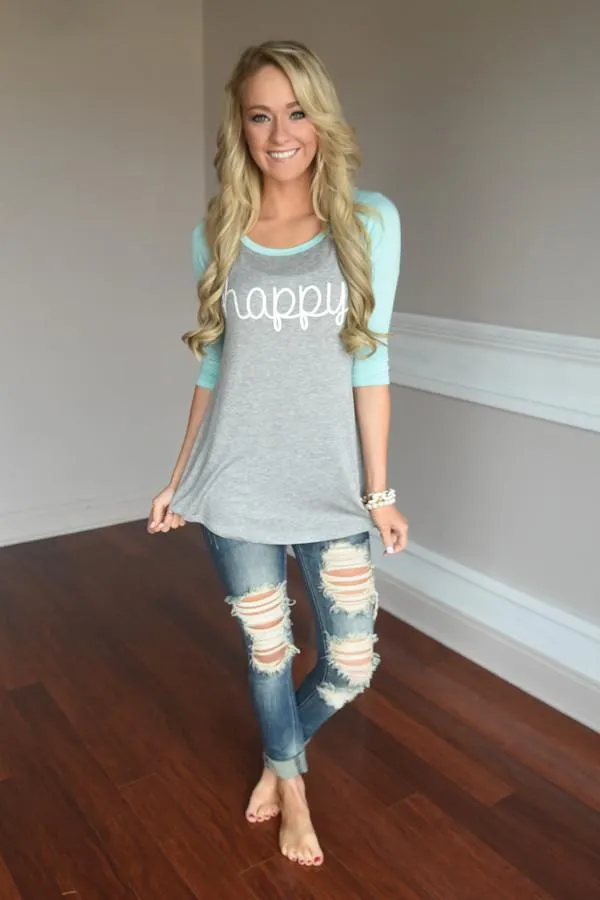 Happy Tee ~ Mint