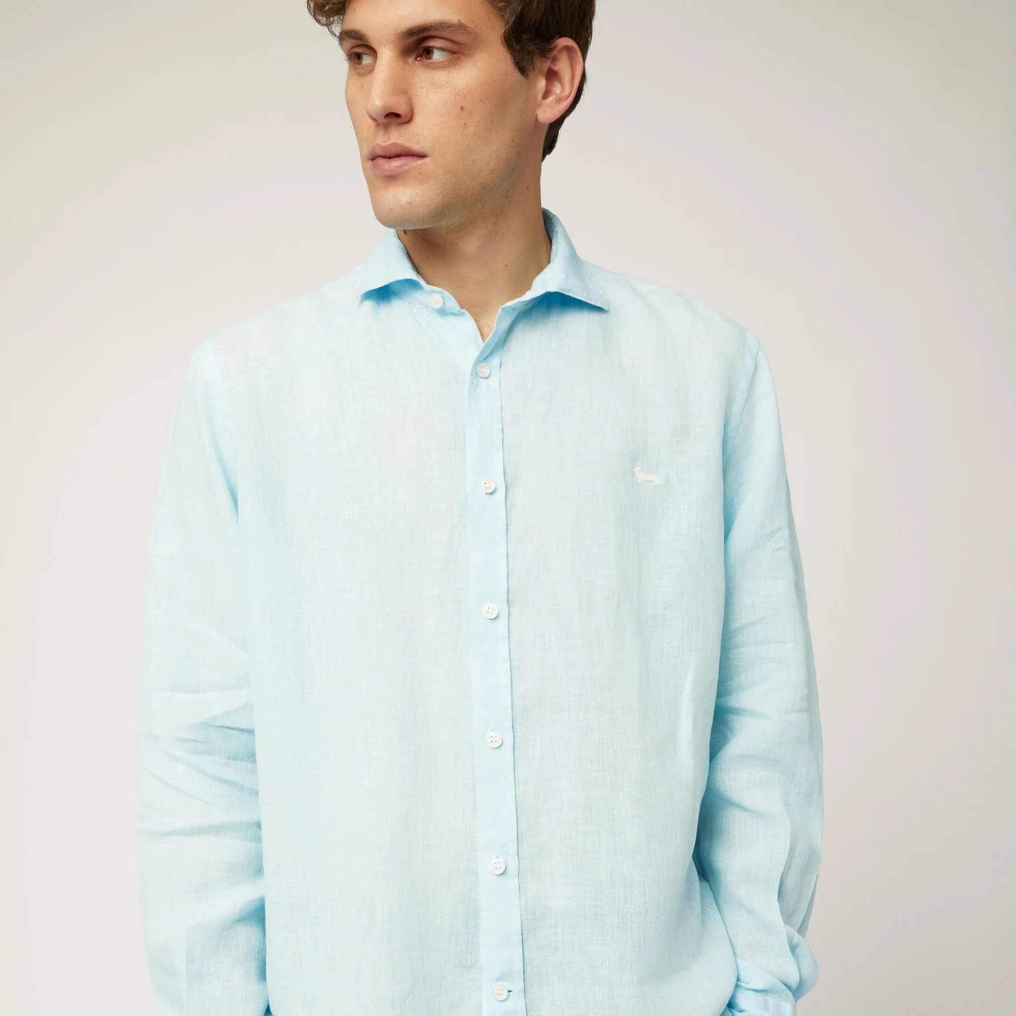 Harmont & Blaine Linen Shirt - Cobalt Blue