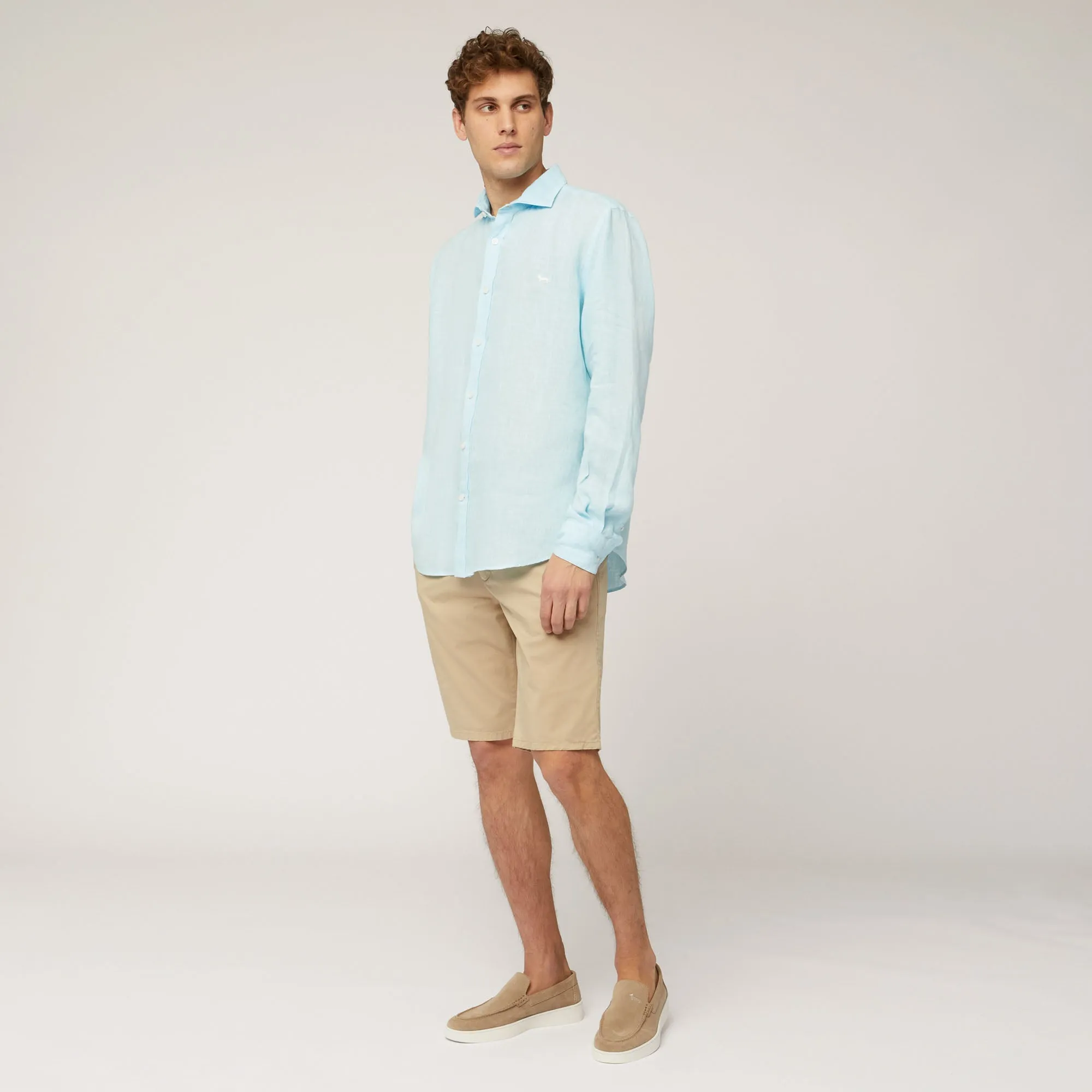 Harmont & Blaine Linen Shirt - Cobalt Blue