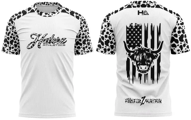 HaterZ Athletics Cowprint White SS Shirt