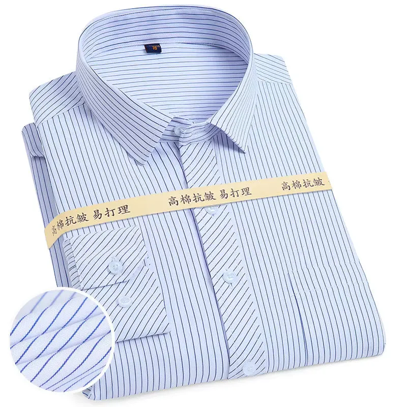 High-end Soft Casual Long-sleeved Men's Shirt Fashionable Striped Men's Business Formal Plaid Shirts Camisas De Hombre