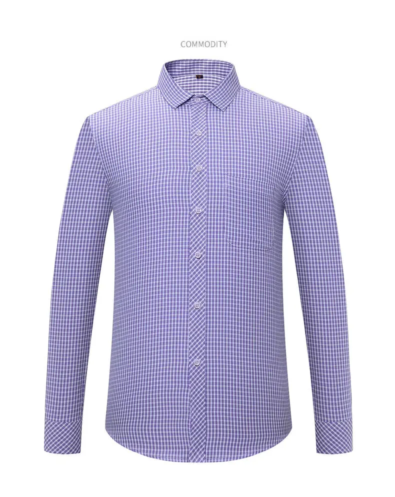 High-end Soft Casual Long-sleeved Men's Shirt Fashionable Striped Men's Business Formal Plaid Shirts Camisas De Hombre