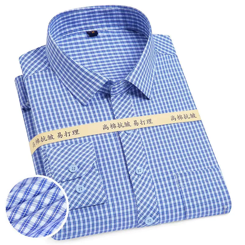 High-end Soft Casual Long-sleeved Men's Shirt Fashionable Striped Men's Business Formal Plaid Shirts Camisas De Hombre