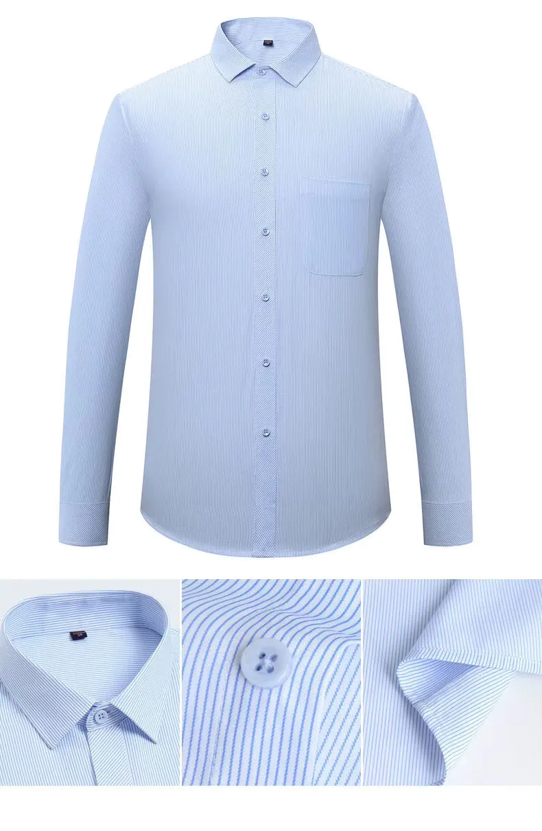 High-end Soft Casual Long-sleeved Men's Shirt Fashionable Striped Men's Business Formal Plaid Shirts Camisas De Hombre